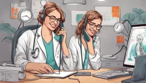 atendentes de clinica feliz de tantos atendimentos