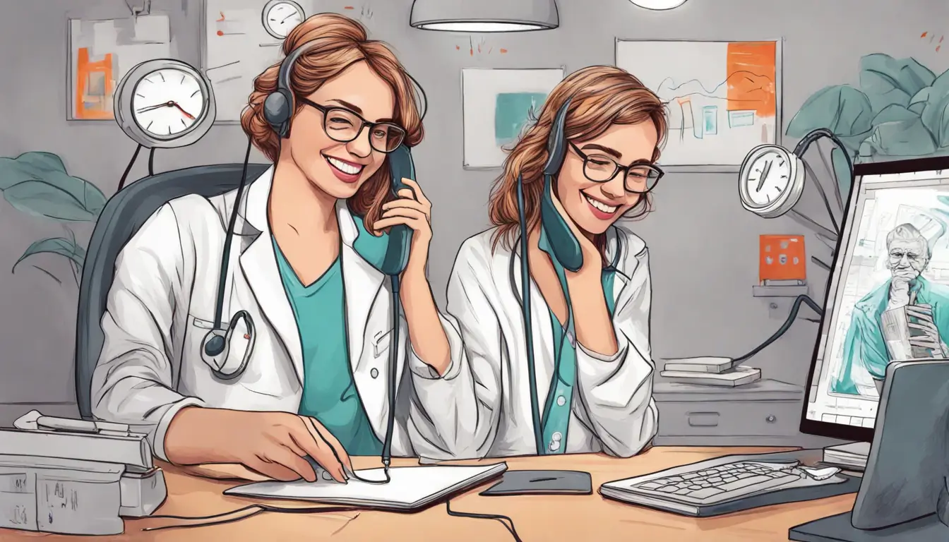 atendentes de clinica feliz de tantos atendimentos