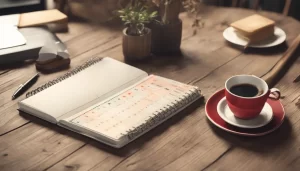 Mesa Organizada com Calendario Clínico